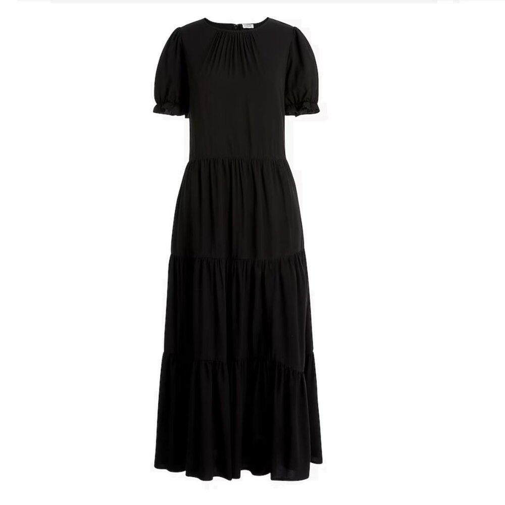 J. Crew Black Midi Dress